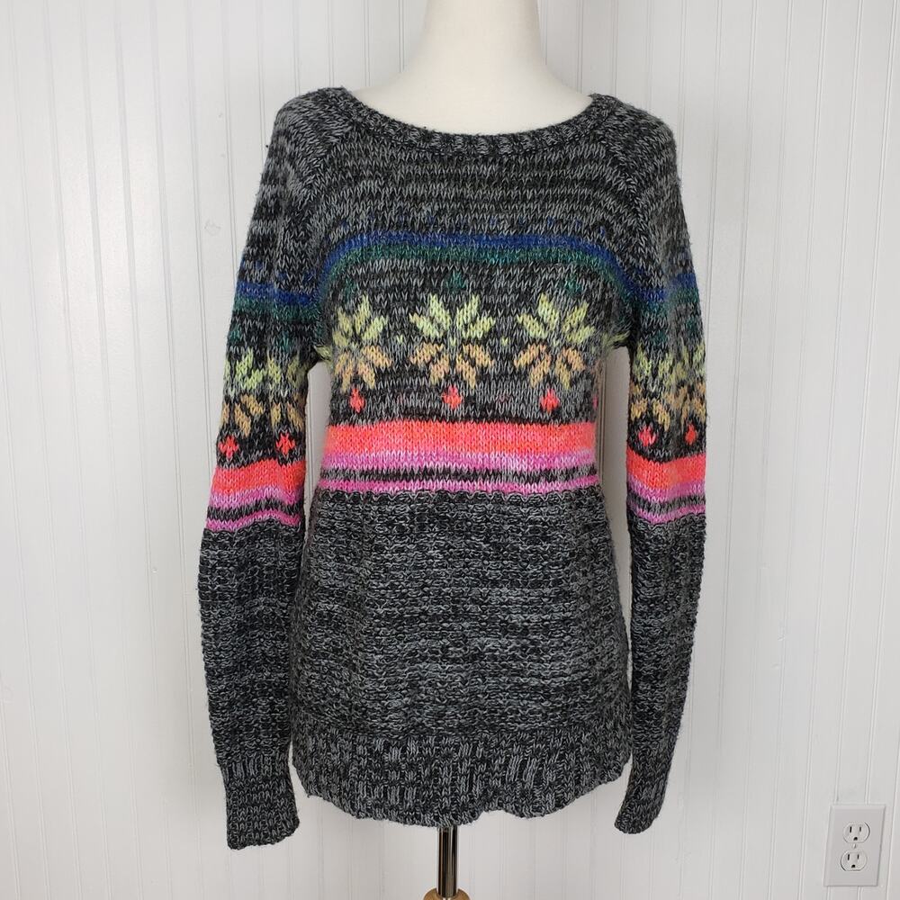 American Eagle Jegging Sweater Neon Snowflake Size Small - Picture 1 of 8